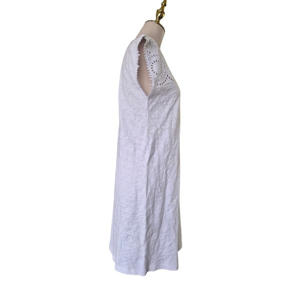 Boden White‎ Cotton Cutwork Jersey T-shirt Dress Size 6R Eyelet New with Tag - Picture 4 of 7